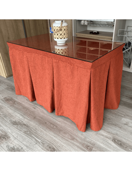 Conjunto Elegante 10 Pliegues Teja