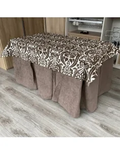 Ropa de Mesa Camilla Antimanchas Aterciopelada Triple Grueso Choco con Tapete Amaranto Choco Multimedida