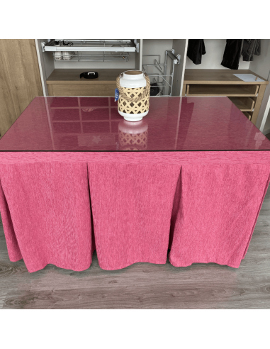 Conjunto Elegante 10 Pliegues Fucsia