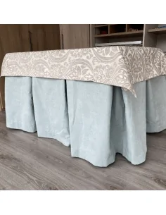 Ropa de Mesa de Camilla Antimanchas Aterciopelada Triple Grueso Roca con Tapete Amaranto Gris Multimedida 2