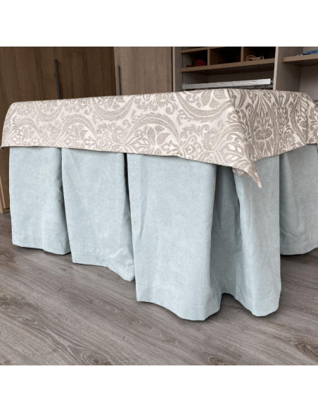 Ropa de Mesa de Camilla Antimanchas Aterciopelada Triple Grueso Roca con Tapete Amaranto Gris Multimedida