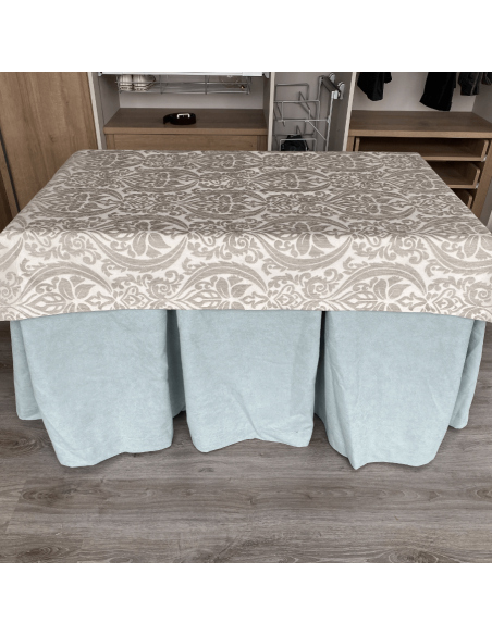 Ropa de Mesa de Camilla Antimanchas Aterciopelada Triple Grueso Roca con Tapete Amaranto Gris Multimedida