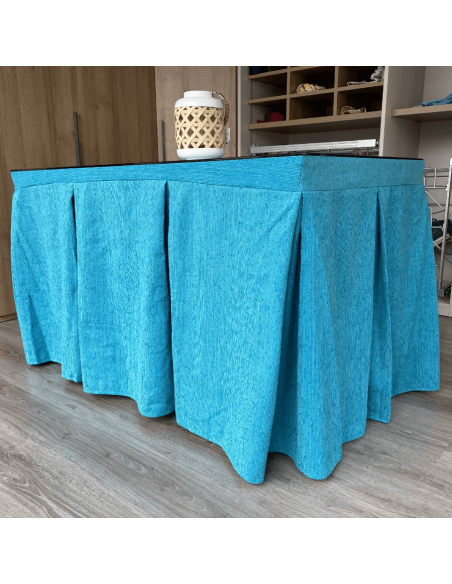 Conjunto Elegante 10 Pliegues Turquesa