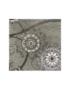 Tapete Antimanchas Triple Grueso Aterciopelado Flor Gris