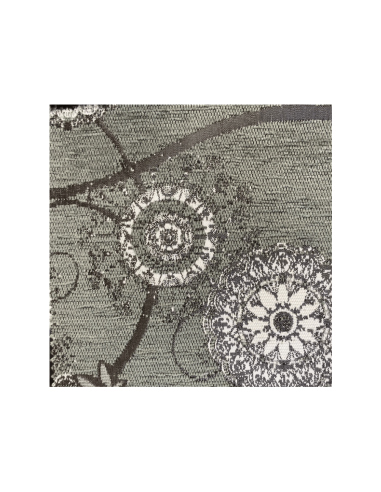 Tapete Antimanchas Triple Grueso Aterciopelado Flor Gris