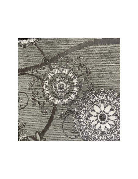 Tapete Antimanchas Triple Grueso Aterciopelado Flor Gris