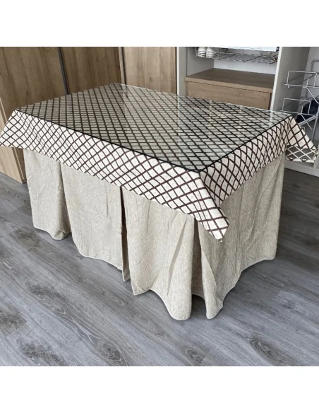 Conjunto Elegante 10 Pliegues Beige con Tapete Líbano Choco