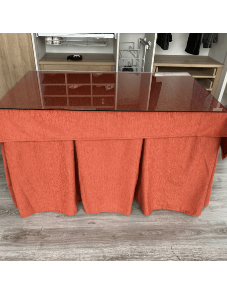 Conjunto Elegante 10 Pliegues Teja con Tapete Miranda Teja