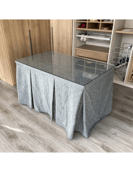 Conjunto chenilla 8 pliegues Gris costura reforzada