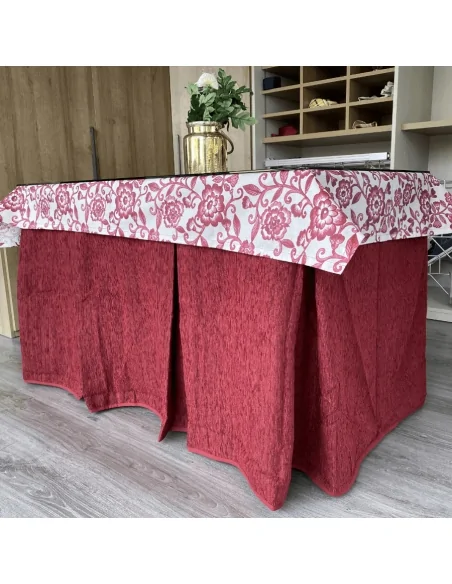 Conjunto Elegante 10 Pliegues Granate con Tapete Eco Granate