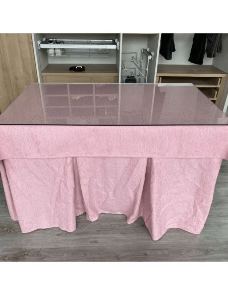 Conjunto Elegante 10 pliegues Rosa con Tapete Miranda Rosa