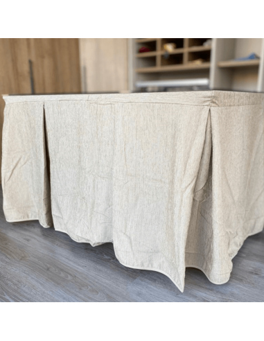 Conjunto chenilla 8  pliegues Beige...