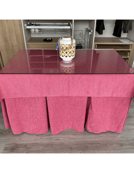 Conjunto Elegante 10 Pliegues Fucsia con Tapete Miranda Fucsia