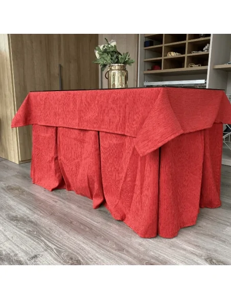 Conjunto Elegante 10 Pliegues Rojo con Tapete Miranda Rojo