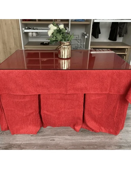 Conjunto Elegante 10 Pliegues Rojo con Tapete Miranda Rojo