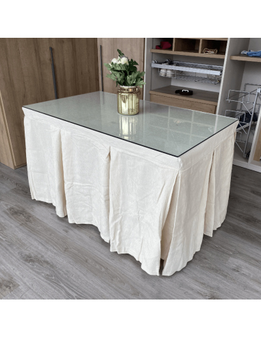 Conjunto elegante 10 pliegues Marfil