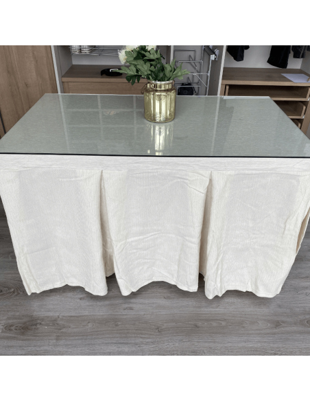 Conjunto elegante 10 pliegues Marfil