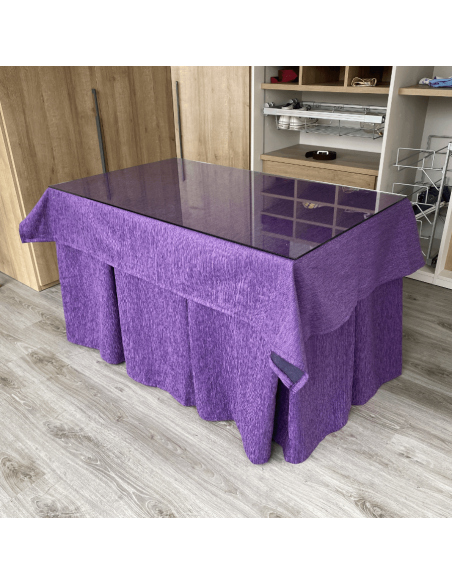 Conjunto Elegante 10 Pliegues Morado con Tapete Miranda Morado