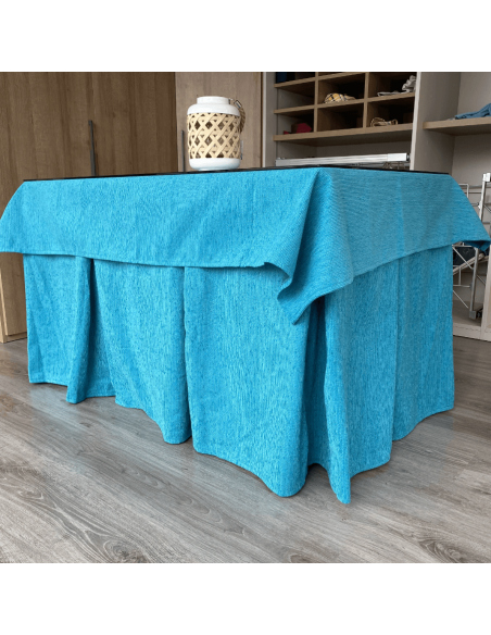 Conjunto Elegante 10 Pliegues Turquesa con Tapete Miranda Turquesa