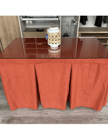 Conjunto elegante 10 pliegues Teja