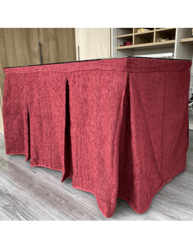 Conjunto elegante 10 pliegues Granate