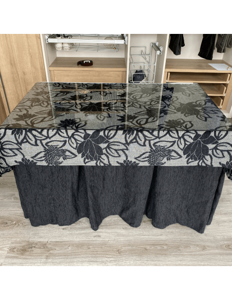 Conjunto Elegante 10 Pliegues Negro con Tapete Opa Negro