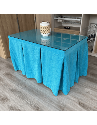 Conjunto elegante 10 pliegues Turquesa