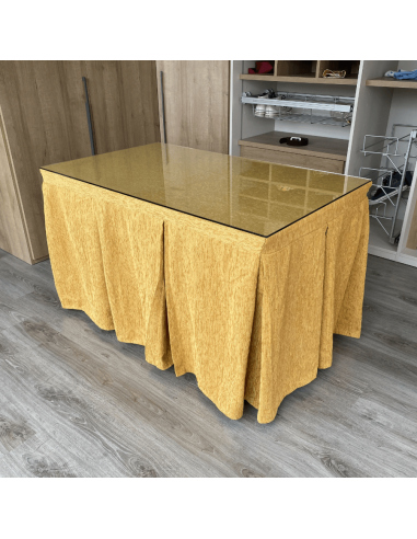 Conjunto elegante 10 pliegues Mostaza