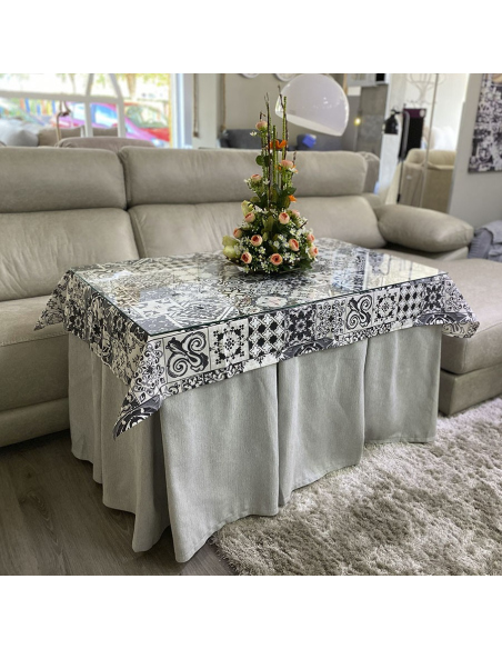 Conjunto Ropa Elegante 10 Pliegues Gris Claro con Tapete