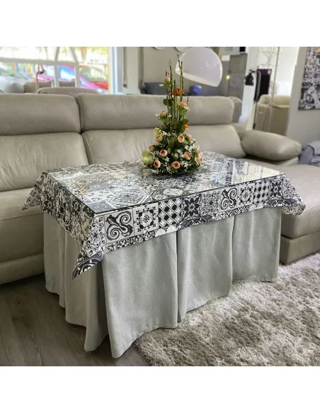 Conjunto Ropa Elegante 10 Pliegues Gris Claro con Tapete