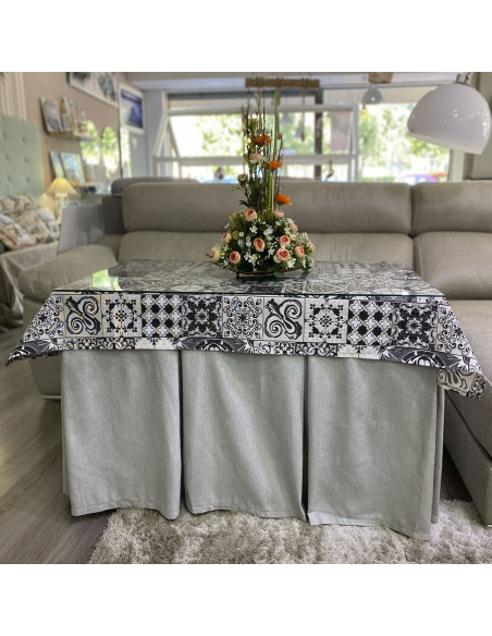 Conjunto Ropa Elegante 10 Pliegues Gris Claro con Tapete