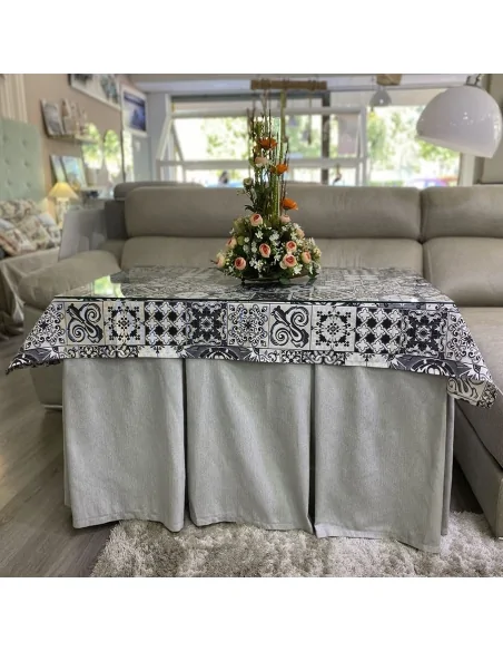 Conjunto Ropa Elegante 10 Pliegues Gris Claro con Tapete