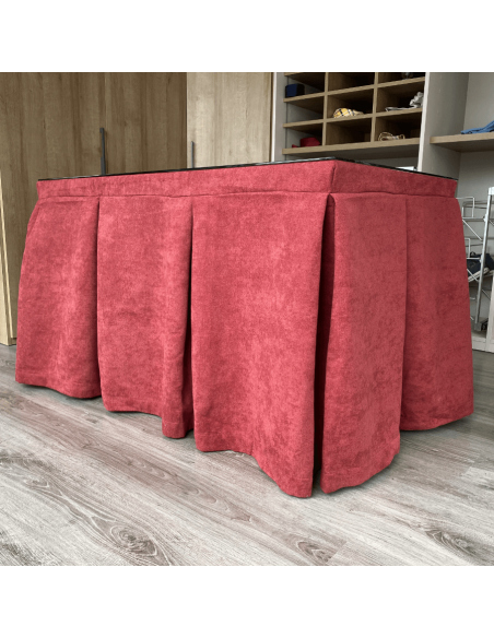 Conjunto antimanchas aterciopelado triple grueso Granate