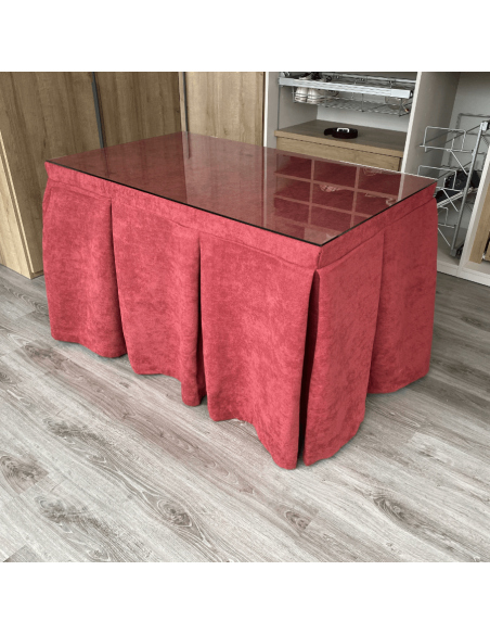 Conjunto antimanchas aterciopelado triple grueso Granate