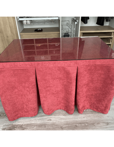 Conjunto antimanchas aterciopelado triple grueso Granate