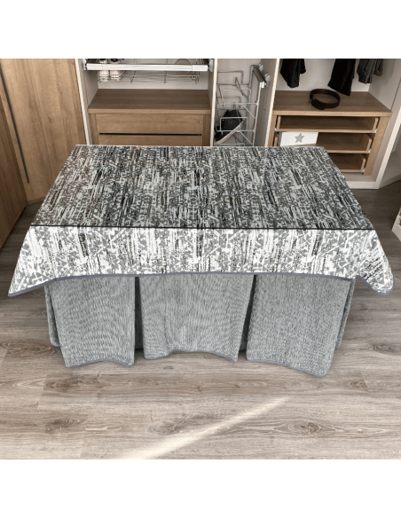 Conjunto chenilla 8 pliegues Gris costura reforzada con tapete Eco Gris