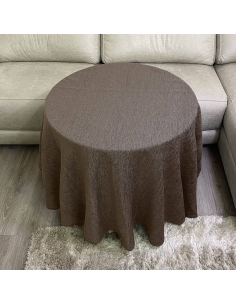 Ropa Mesa Redonda Chenilla Costura Reforzada color Chocolate 2