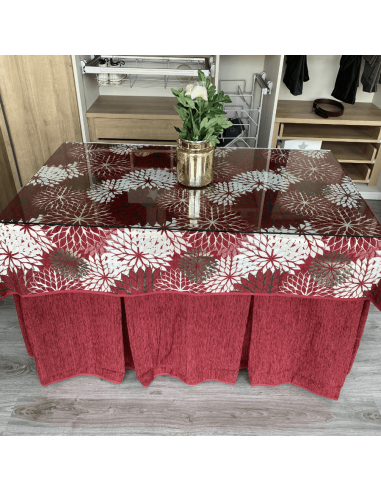 Conjunto chenilla 8 pliegues Granate...