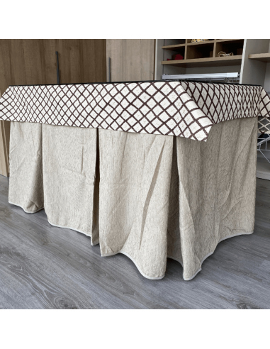 Conjunto chenilla 8 pliegues Beige...