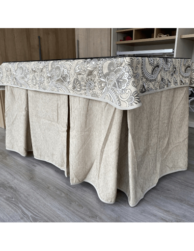 Conjunto chenilla 8 pliegues Beige...