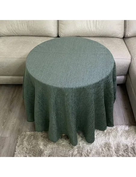 Conjunto Mesa Redonda + Ropa Chenilla Costura Reforzada color Verde Multimedida