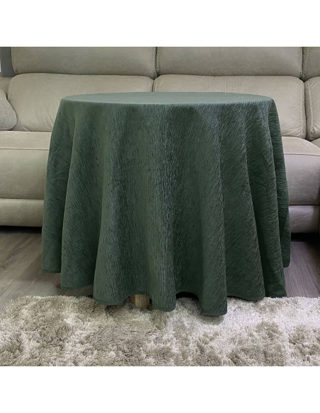Mesa de Camilla con ropa Chenilla Costura Reforzada color Verde