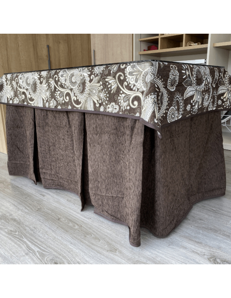 Conjunto chenilla 8 pliegues Chocolate costura reforzada con tapete Eco Chocolate