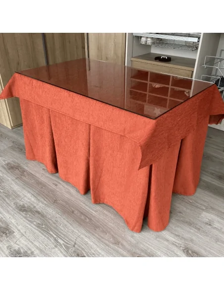 Conjunto Elegante 10 Pliegues Teja con Tapete Miranda Teja