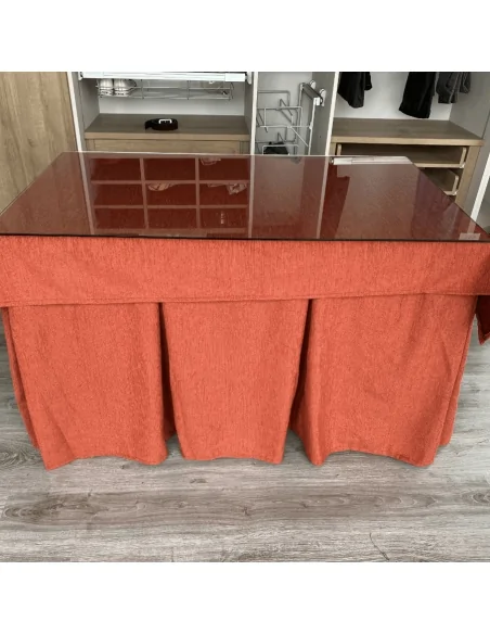 Conjunto Elegante 10 Pliegues Teja con Tapete Miranda Teja