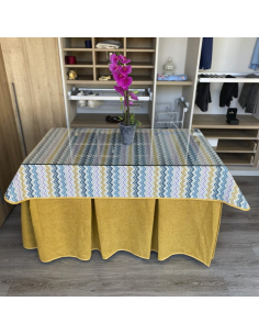 Conjunto Multimedida Mesa + Ropa Antimanchas Extragruesa Gran Capacidad Calórica color Mostaza 2
