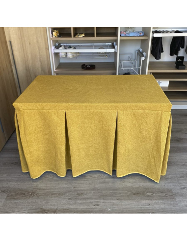 Conjunto Multimedida Mesa + Ropa Antimanchas Extragruesa Gran Capacidad Calórica color Mostaza