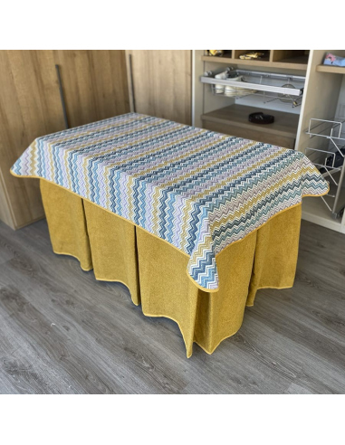 Conjunto Multimedida Mesa + Ropa Antimanchas Extragruesa Gran Capacidad Calórica color Mostaza