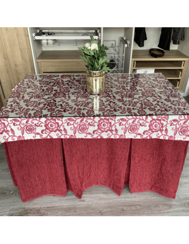 Conjunto elegante 10 pliegues Granate...