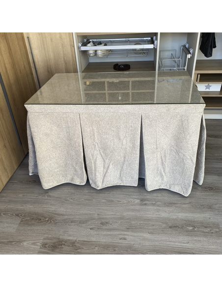 Conjunto Multimedida Mesa + Ropa Antimanchas Extragruesa Gran Capacidad Calórica color Beige